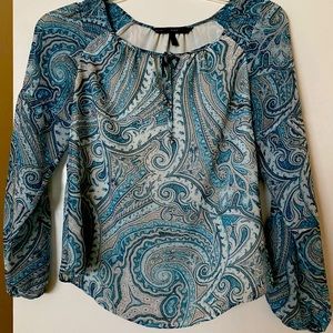 WHBM Paisley Peasant Top size XXS